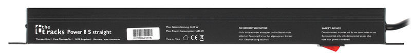Listwa Zasilająca the t.racks Power 8 S RACK 1U 8 gniazd z tyłu 2m włącznik