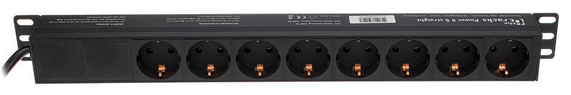 Listwa Zasilająca the t.racks Power 8 S RACK 1U 8 gniazd z tyłu 2m włącznik