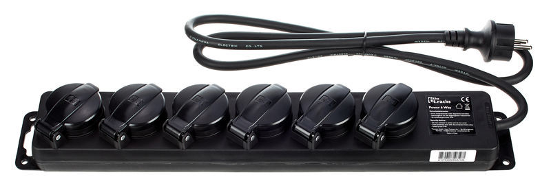 Listwa zasilająca Rack 6 gniazd 1,5m czarna the t.racks Power 6 Way IP44