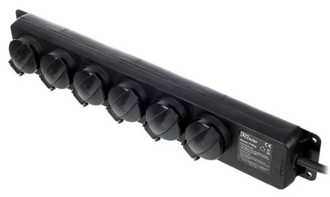 Listwa zasilająca Rack 6 gniazd 1,5m czarna the t.racks Power 6 Way IP44