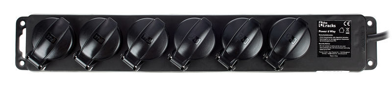 Listwa zasilająca Rack 6 gniazd 1,5m czarna the t.racks Power 6 Way IP44