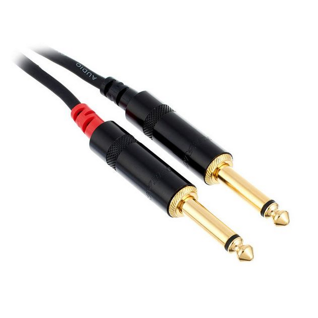 Kabel przewód audio sygnałowy Jack 6,3 mm 1,5 m pozłacany Cordial CFU PP