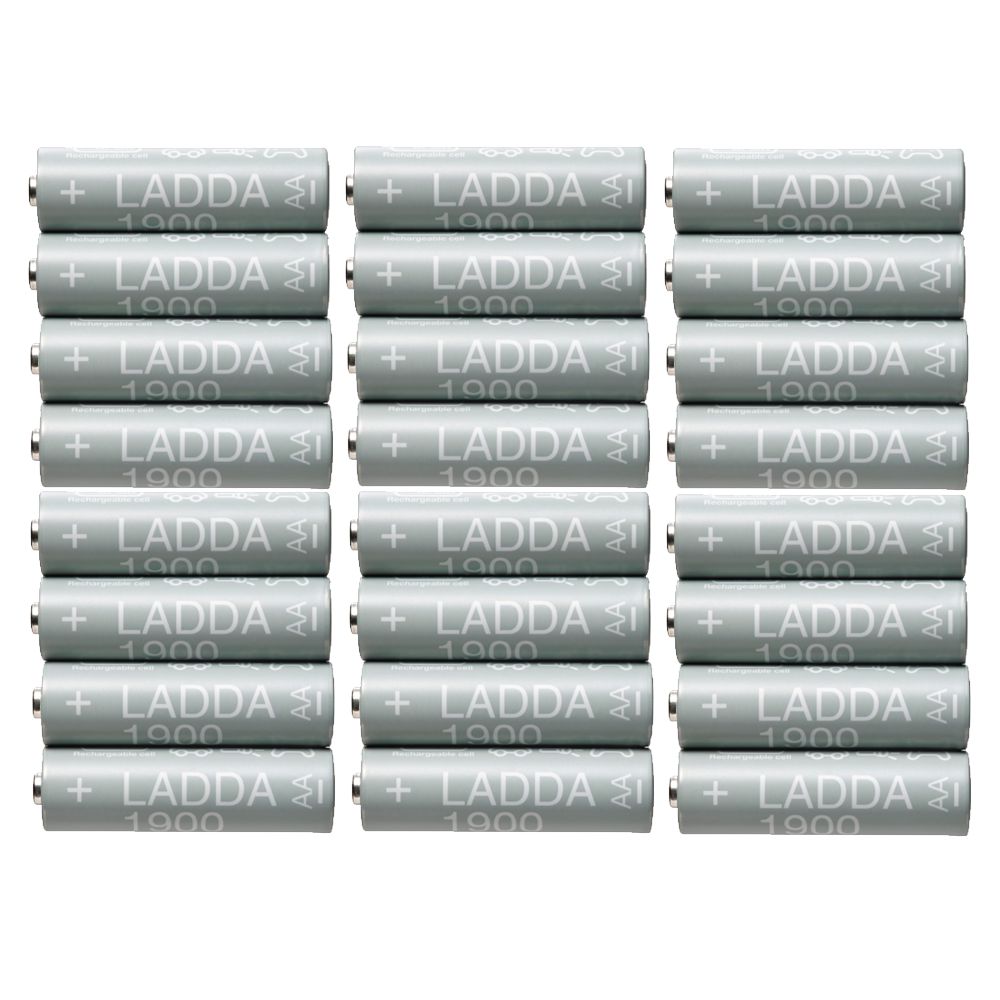 Grube paluszki akumulatorki baterie IKEA LADDA AA R6 1900mAH 24 szt.