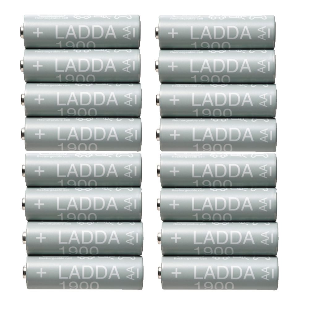 Grube paluszki akumulatorki baterie IKEA LADDA AA R6 1900mAH 16 szt.