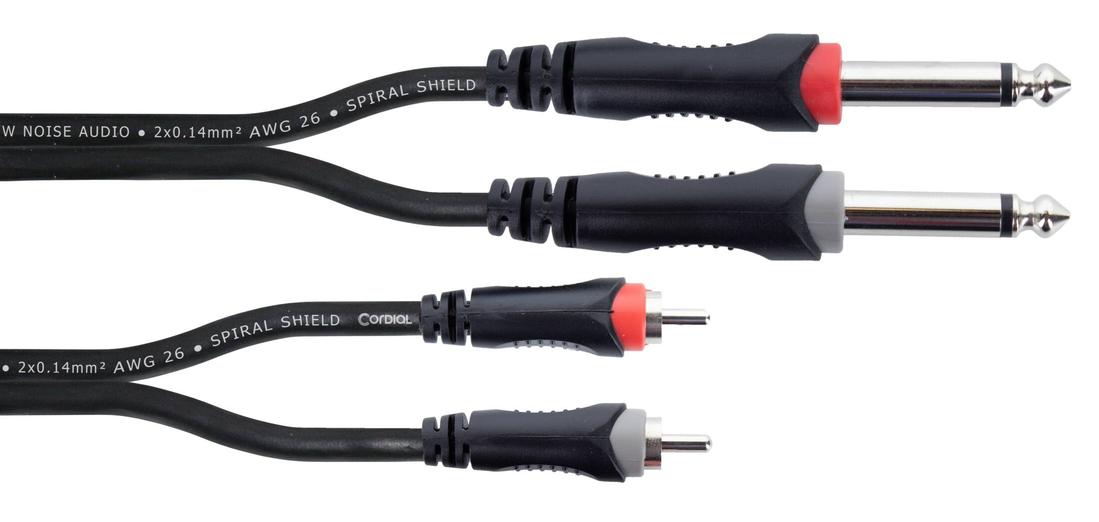 Kabel przewód audio sygnałowy 2x RCA Cinch Jack 6,3 mm 3 m Cordial EU PC
