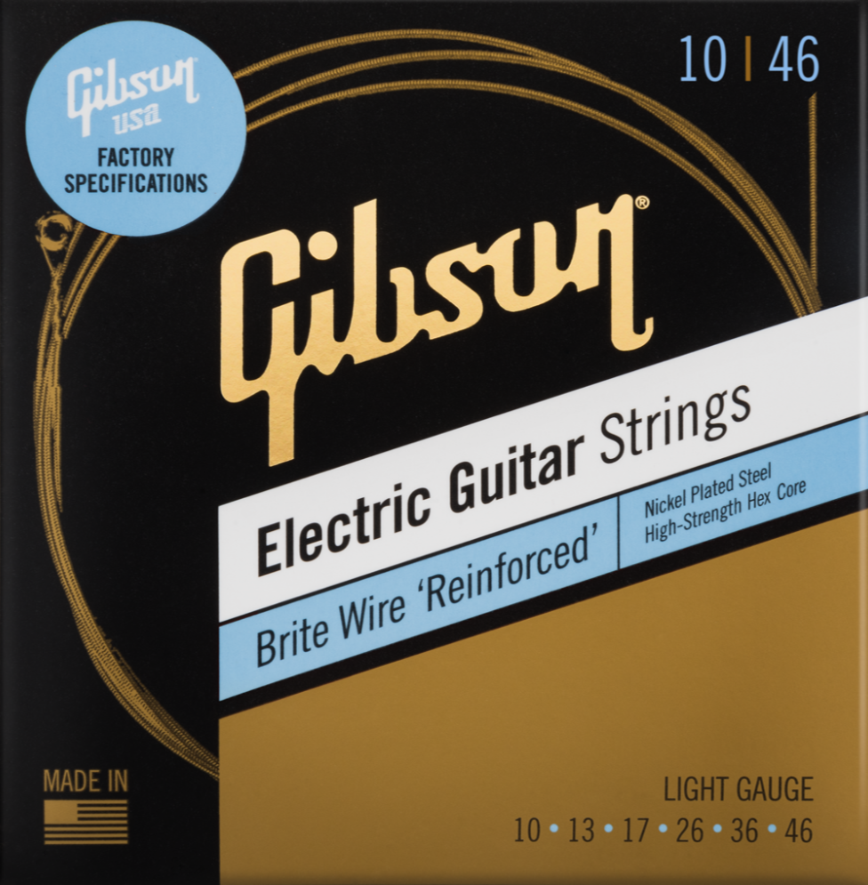 Struny do gitary elektrycznej 10-46 Brite Wire Reinforced Gibson SEG-BWR10