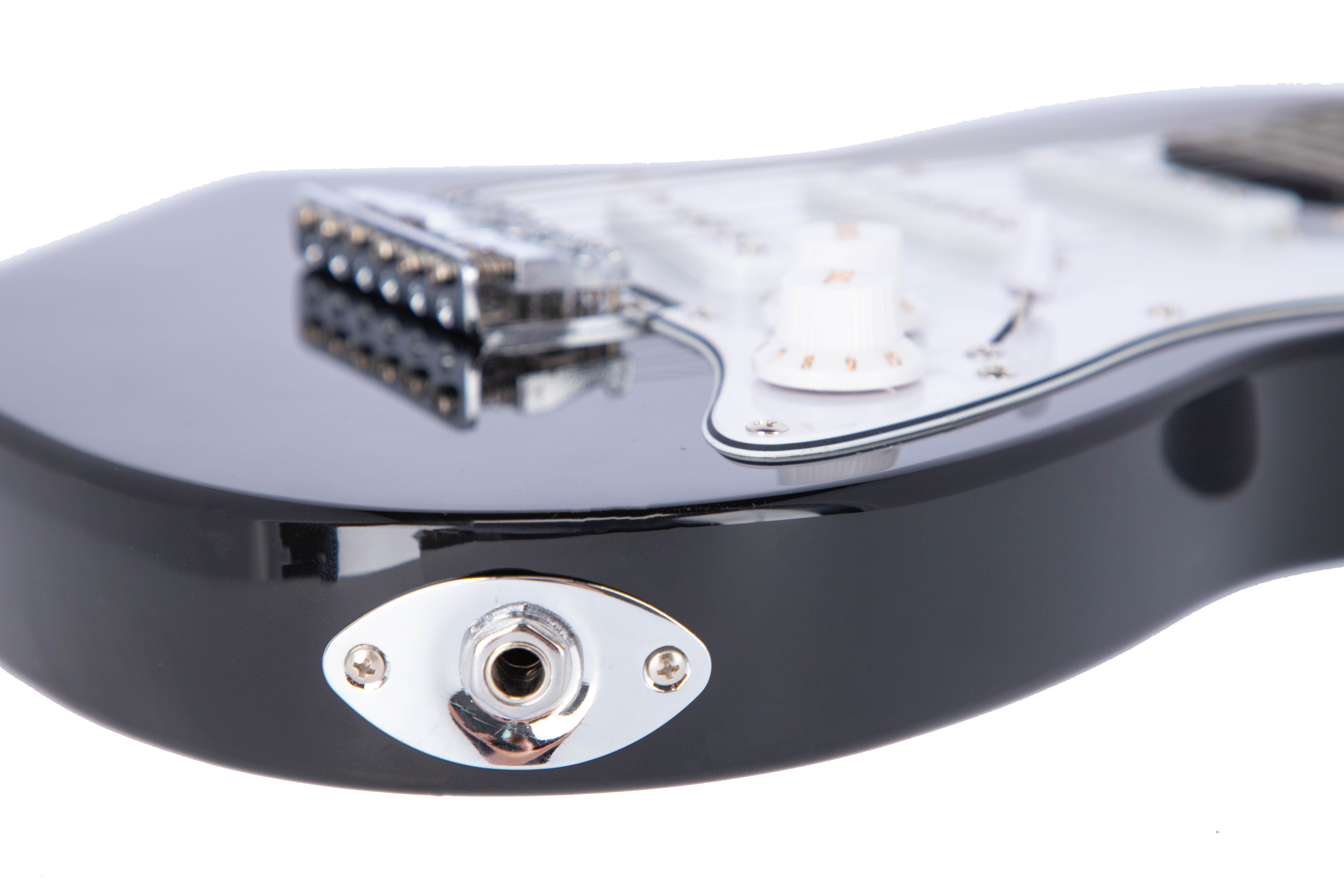 Gitara elektryczna 3/4 Harley Benton ST-Junior BK Wzmacniacz ZESTAW