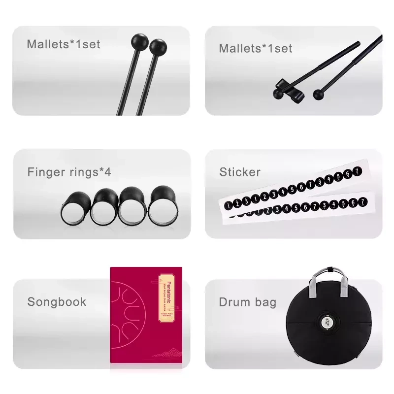 Tongue Drum Mini Ginkgo biloba 6" 11 ton TWG11-6 HLURU-WANGYOU + pałeczki