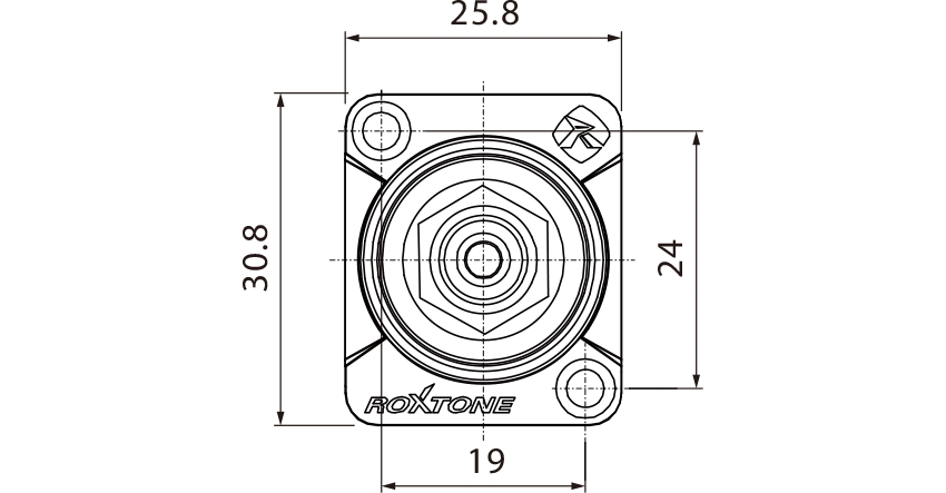 Gniazdo montażowe złącze RCA Cinch Roxtone RF2D-B-R Czarne Czerwone