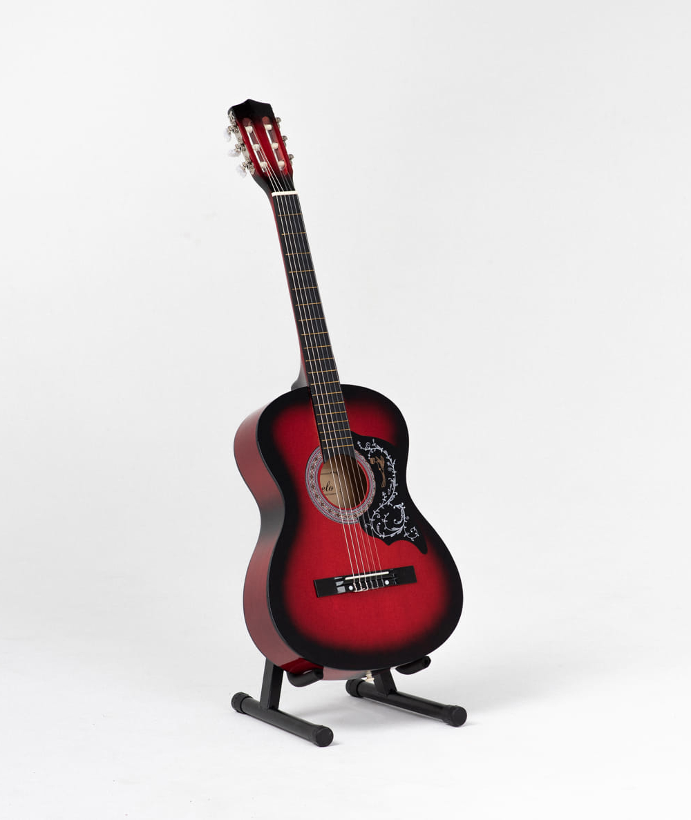 Gitara klasyczna 3/4 7/8 Vintage Czerwona od 12 lat dla dzieci i dorosłych