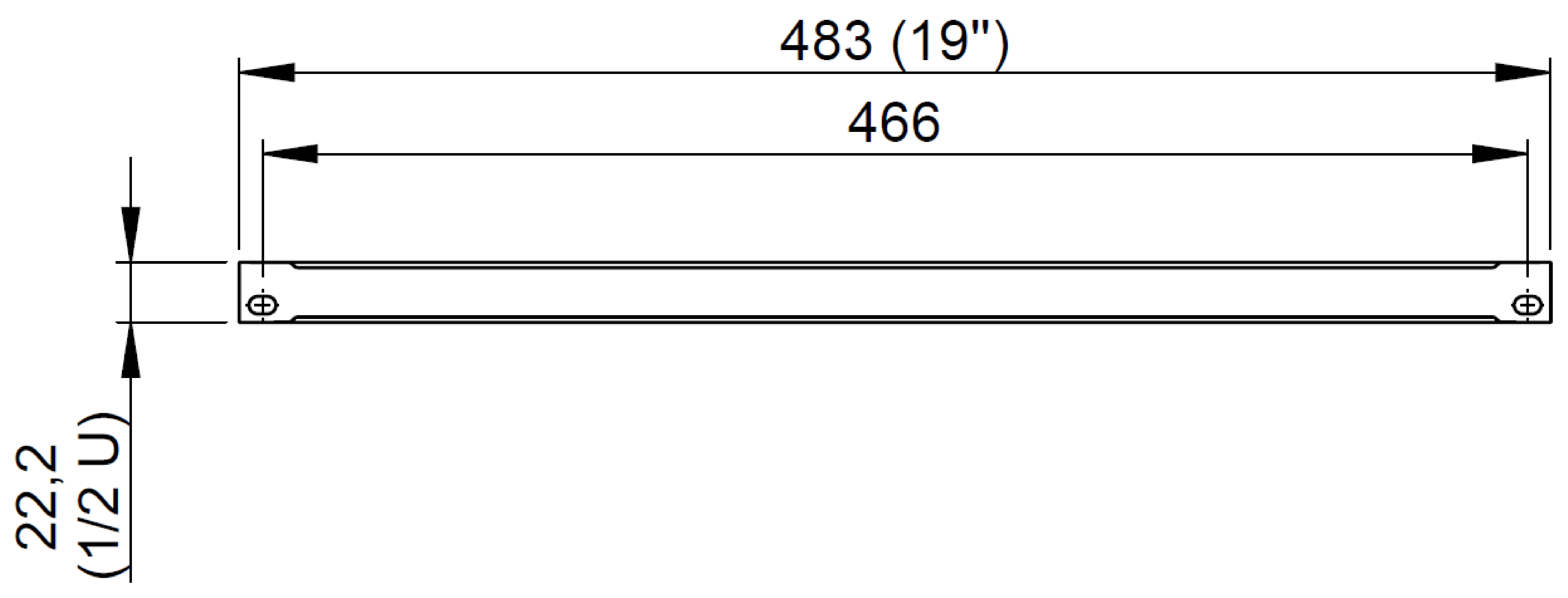 Panel maskujący zaślepka szafa Rack 19" 1/2U stal Thon czarny