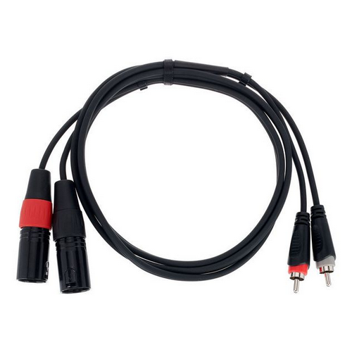 Kabel przewód audio sygnałowy 2x RCA Cinch XLR 3 m Cordial EU 3 MC