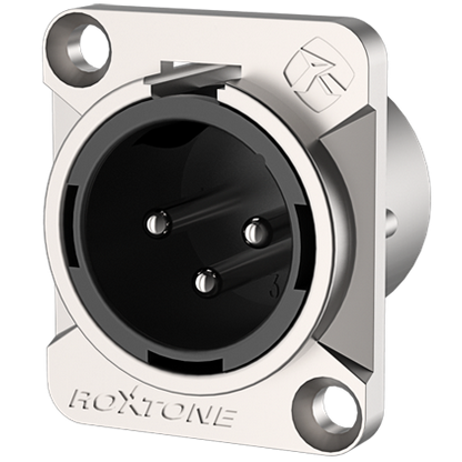 Gniazdo tablicowe panelowe montażowe złącze XLR 3-pin Męski RX3MD-NS Srebro