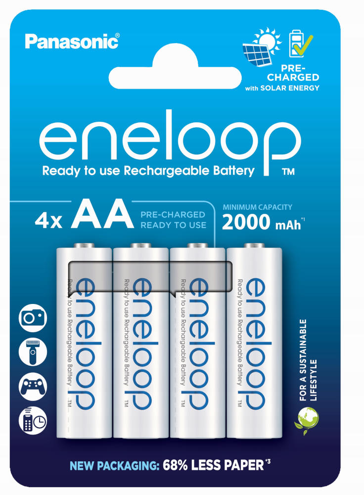 Grube paluszki akumulatorki baterie Panasonic eneloop AA R6 2000mAH 4 szt.