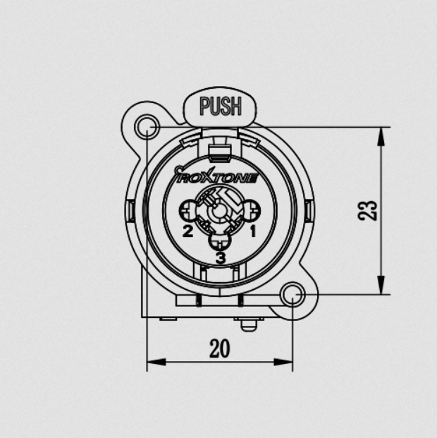 Gniazdo tablicowe panelowe combo XLR JACK 6.3 Roxtone XLR RC6FS