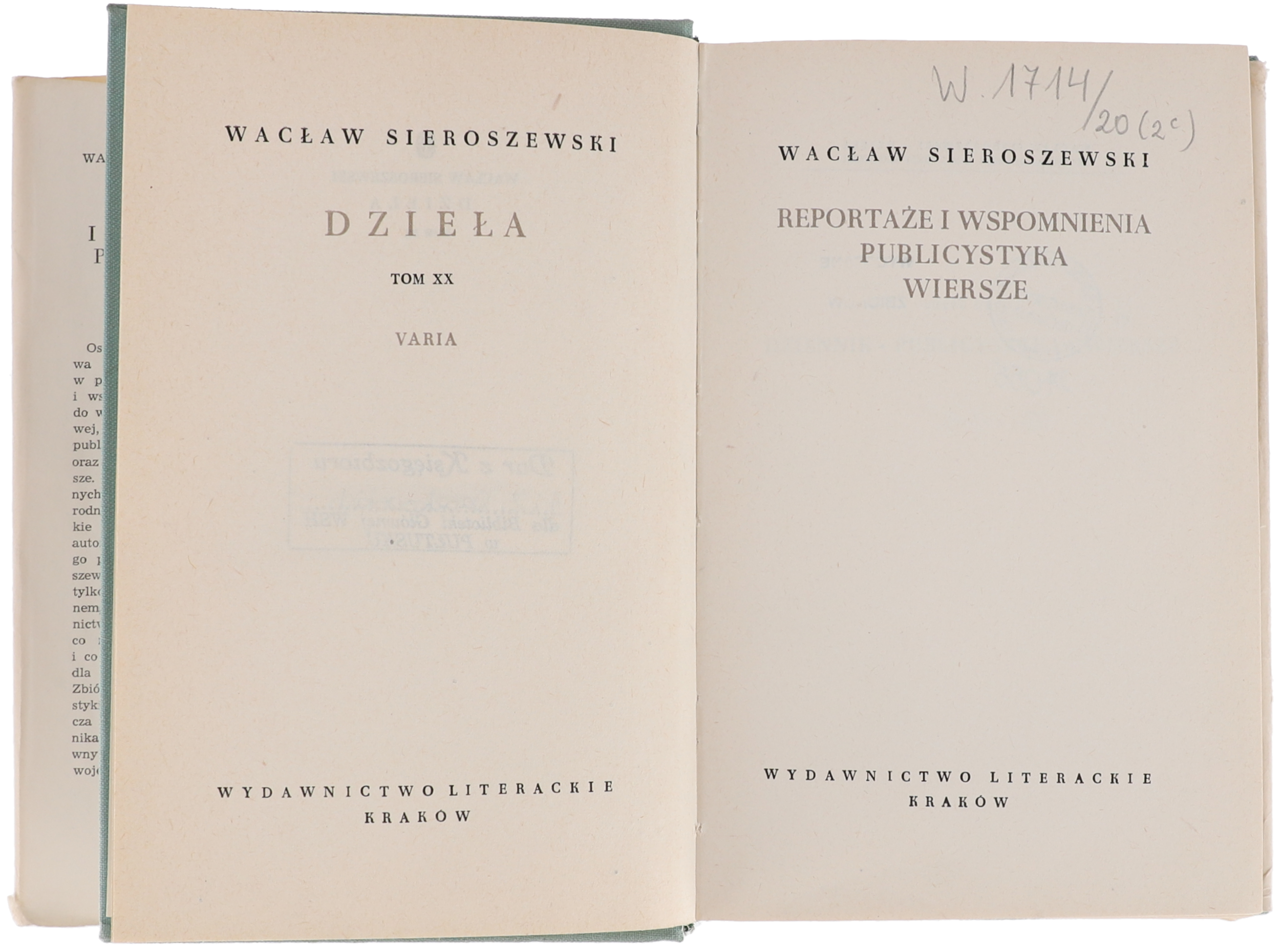 Sieroszewski Reportaże i wspomnienia DziełaXX 1963