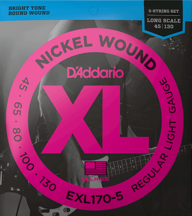 Struny do gitary basowej basu 5 struny 45-130 Daddario EXL170-5