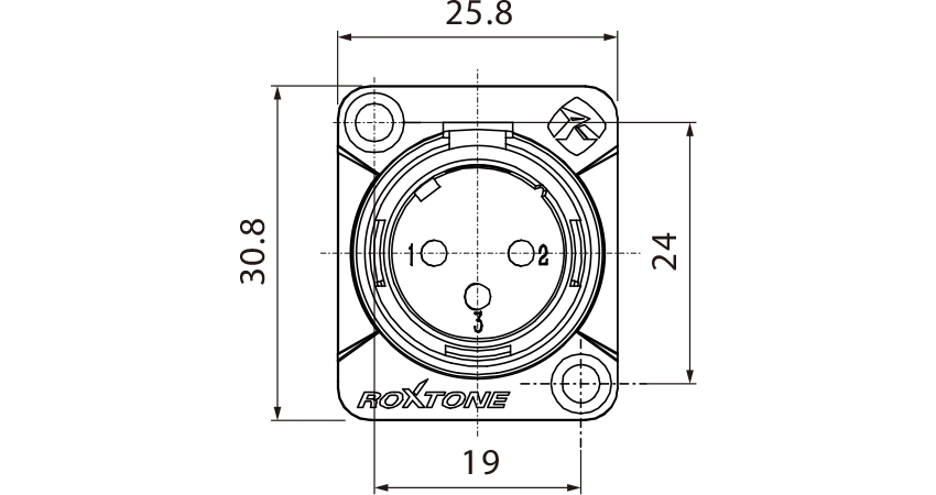 Gniazdo tablicowe panelowe montażowe złącze XLR 3-pin Męski RX3MD-NS Srebro