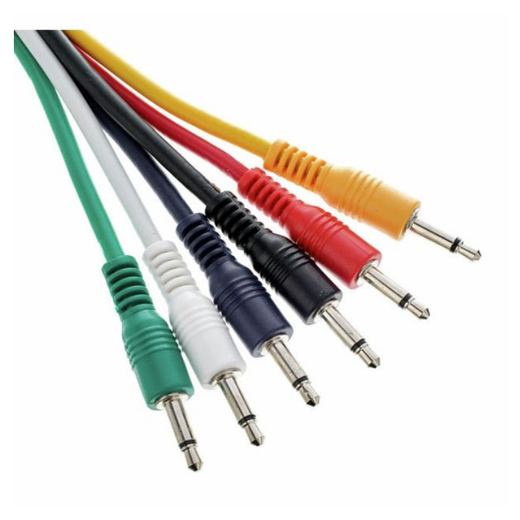 Kable do krosownicy Patch Set Eurorack mini Jack 3,5 mm mono 30 cm 6 szt.