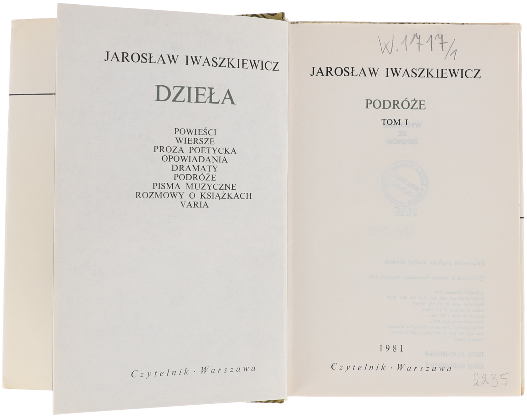 Jarosław Iwaszkiewicz Podróże Tom I i II seria Dzieła 1981