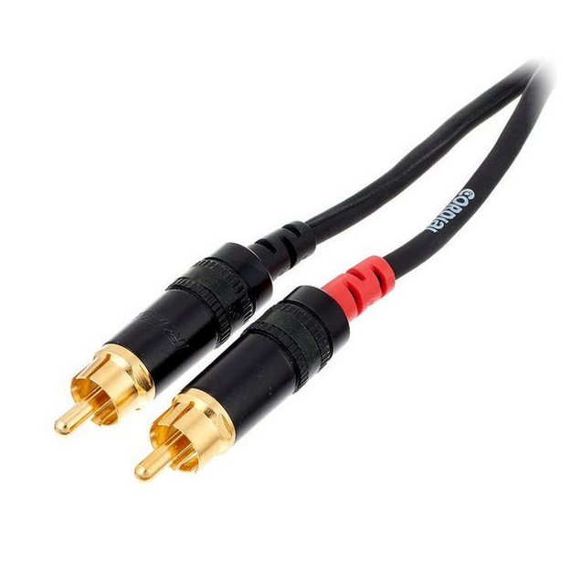 Kabel przewód audio pozłacany 2x RCA Cinch Jack 6,3 mm 1,5 m Cordial CFU PC