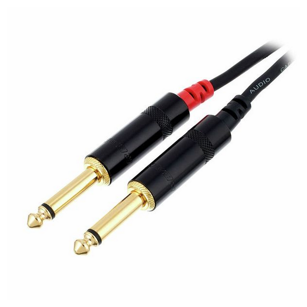 Kabel przewód audio sygnałowy Jack 6,3 mm 1,5 m pozłacany Cordial CFU PP