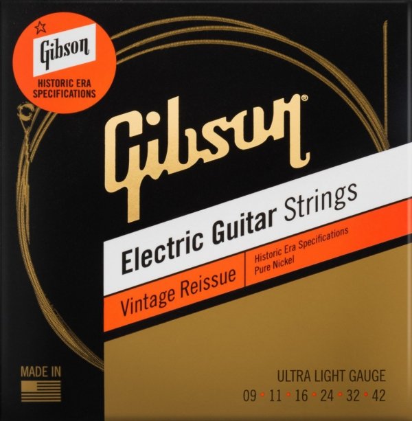 Struny do gitary elektrycznej 9-42 Vintage Reissue Nickel Gibson SEG-HVR9