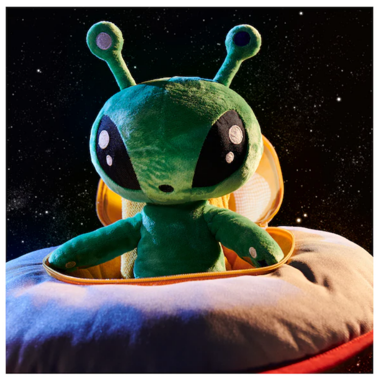 Pluszak maskotka przytulanka kosmita UFO ufoludek zielony AFTONSPARV 34 cm