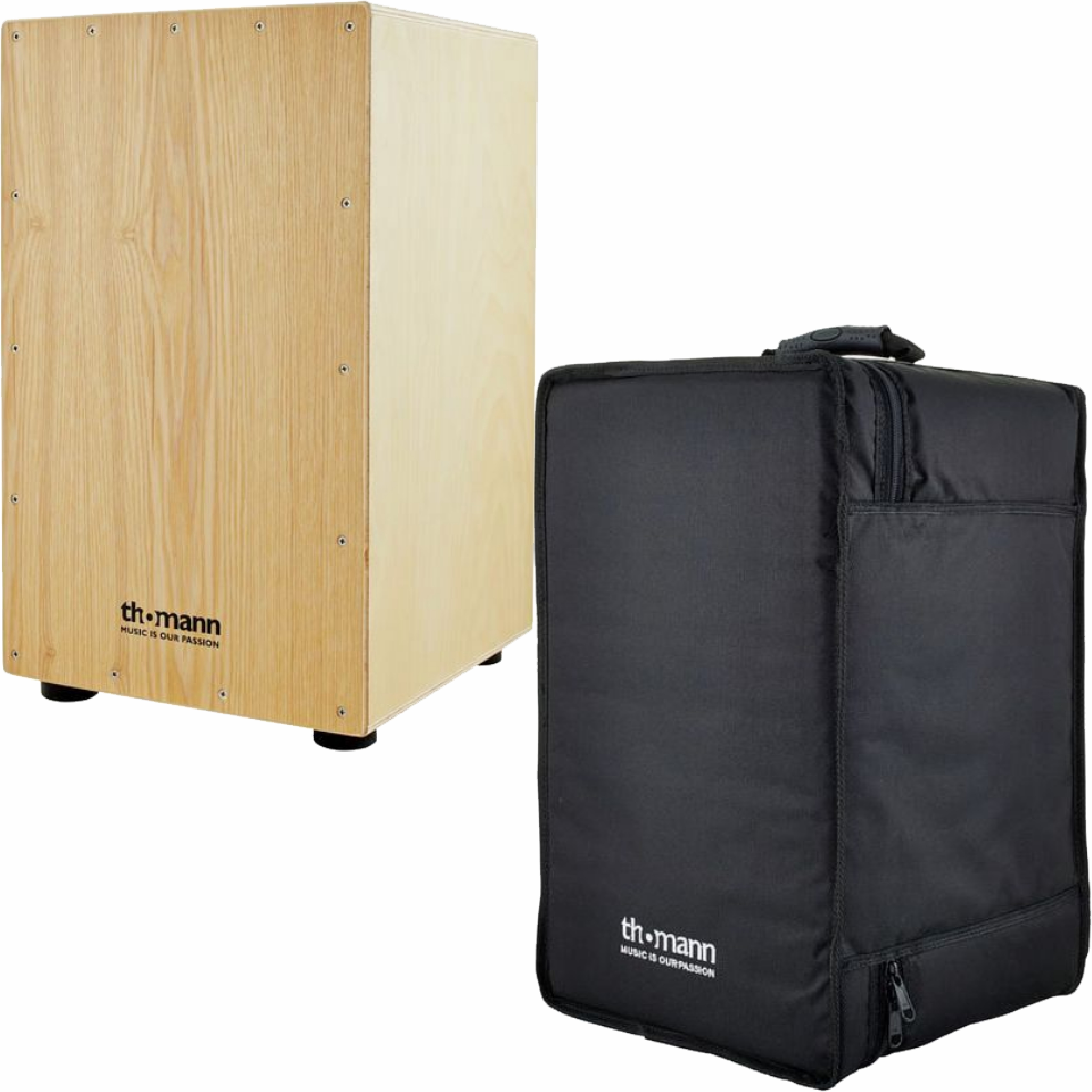 Cajon Thomann CAS-100 z werblem klon wierzba Jasny Brąz + pokrowiec