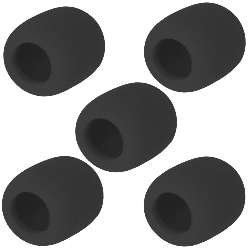 Uniwersalna owiewka osłona przeciwwietrzna gąbka na mikrofon CZARNA 5 szt.