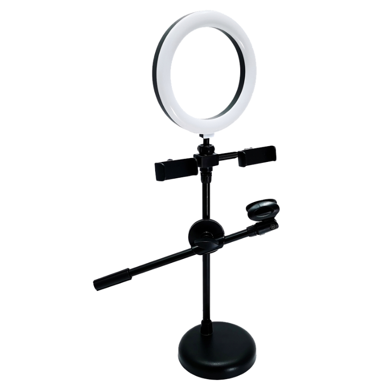Statyw na mikrofon smartfon lampa LED Ring do telefonu Kaline R-123