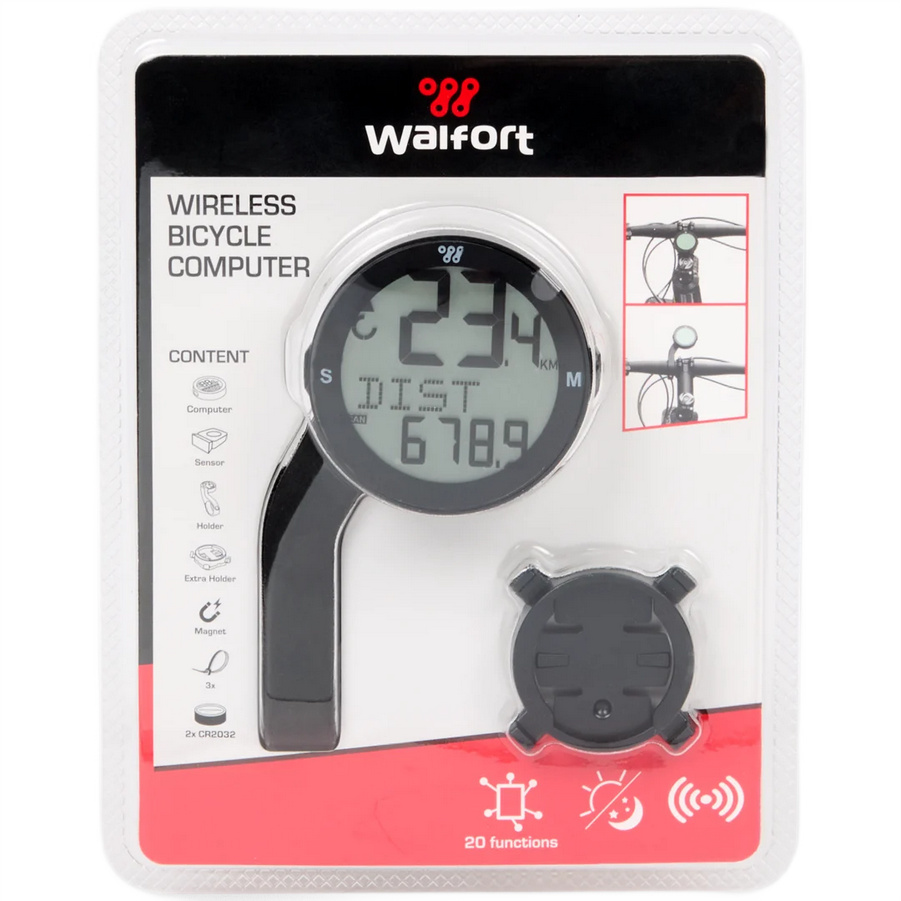 Bezprzewodowy licznik rowerowy LCD Walfort z Bluetooth