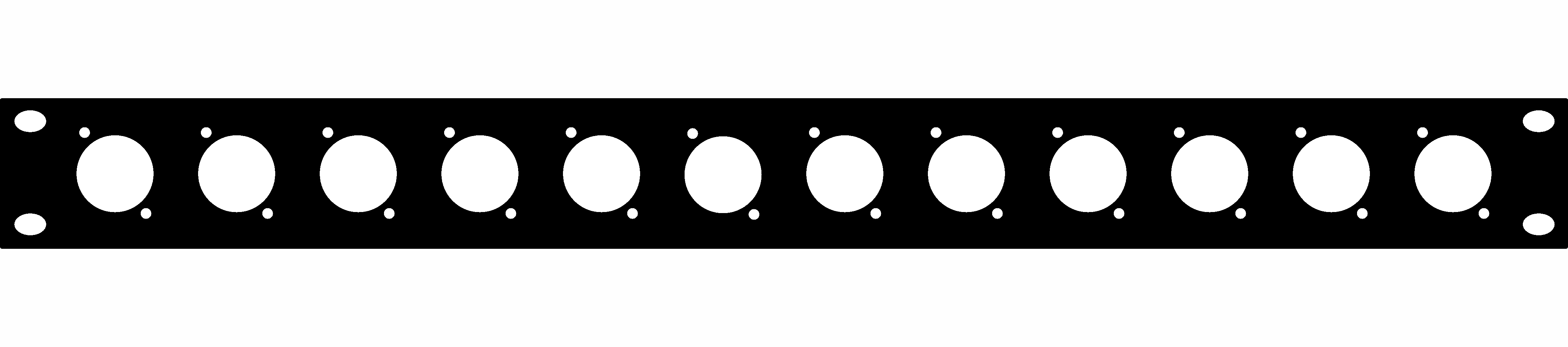 Panel maskujący zaślepka 12 gniazd XLR Rack 19 1U stal Thon 12XLR