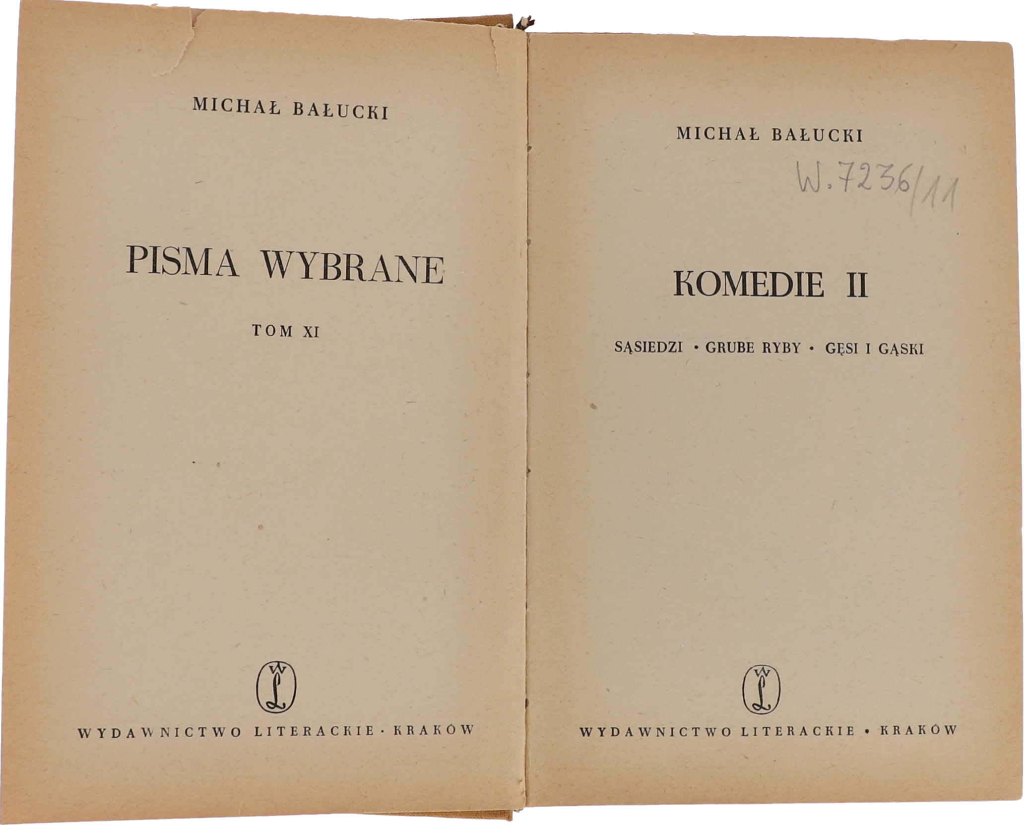 Michał Bałucki Komedie I, II, III seria Pisma wybrane Tom X - XII 1956