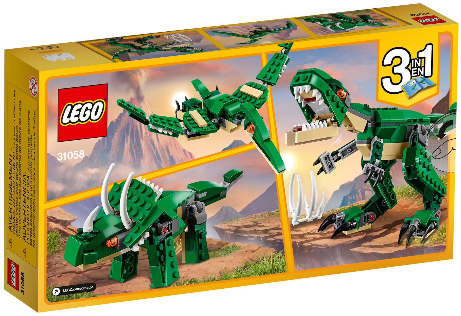 LEGO Creator 3w1 Potężne Dinozaury 31058 - T-Rex Triceratops Pterodaktyl