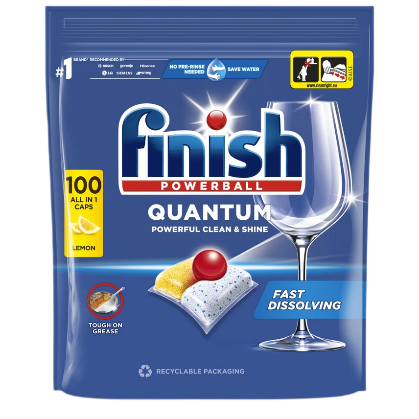 Finish Quantum Lemon kapsułki do zmywarki All in One 100 szt.