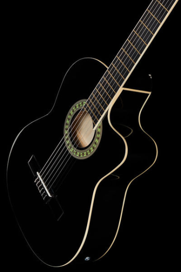 Gitara elektroklasyczna klasyczna 4/4 Czarna Harley Benton CG200CE-BK
