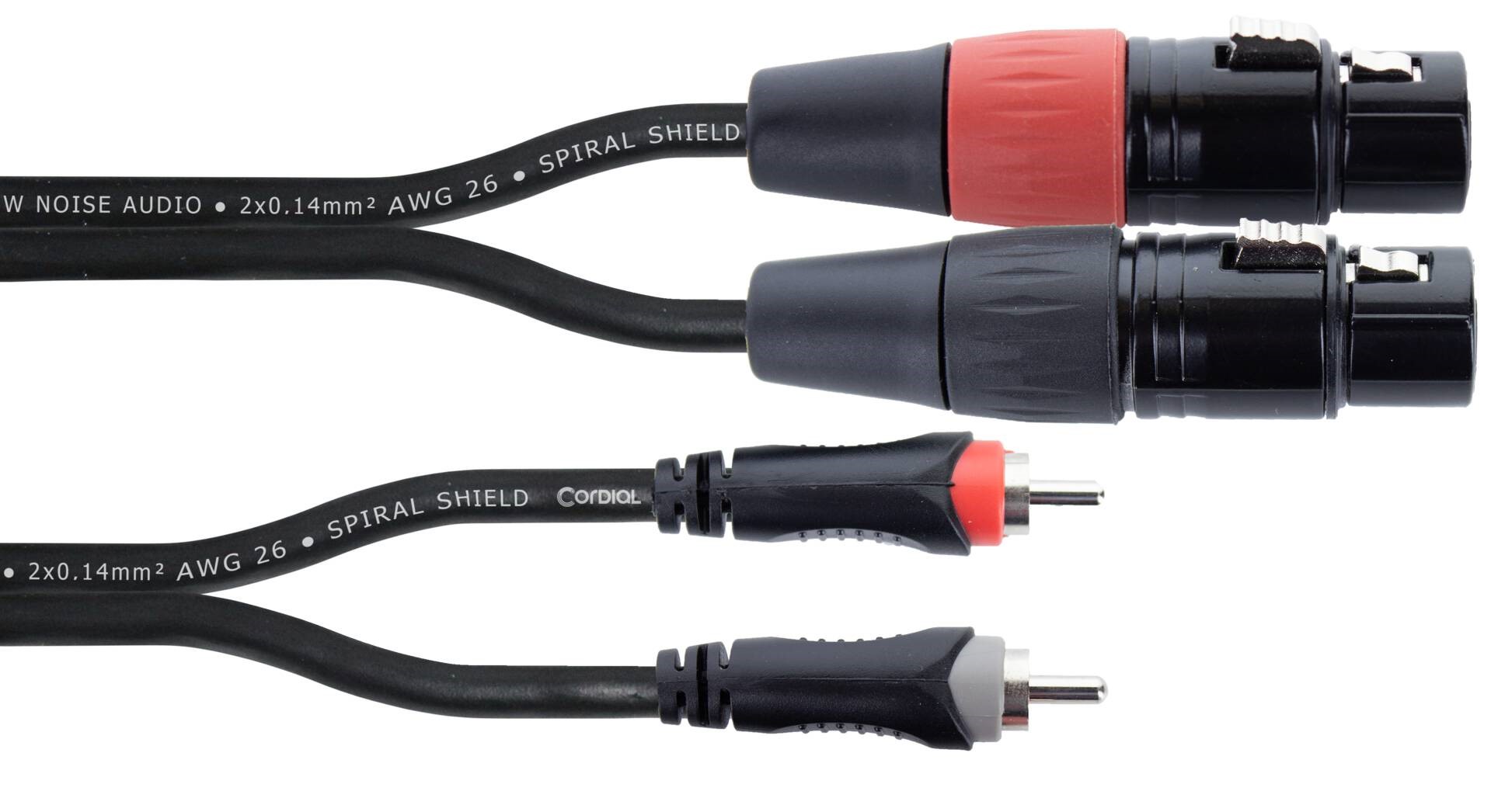 Kabel przewód audio sygnałowy 2x RCA Cinch XLR 1,5 m Cordial EU 1,5 FC
