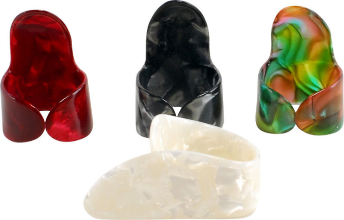 Pazurki na palce i kciuk do gitary Zestaw 4szt Harley Benton Fingerpick Set