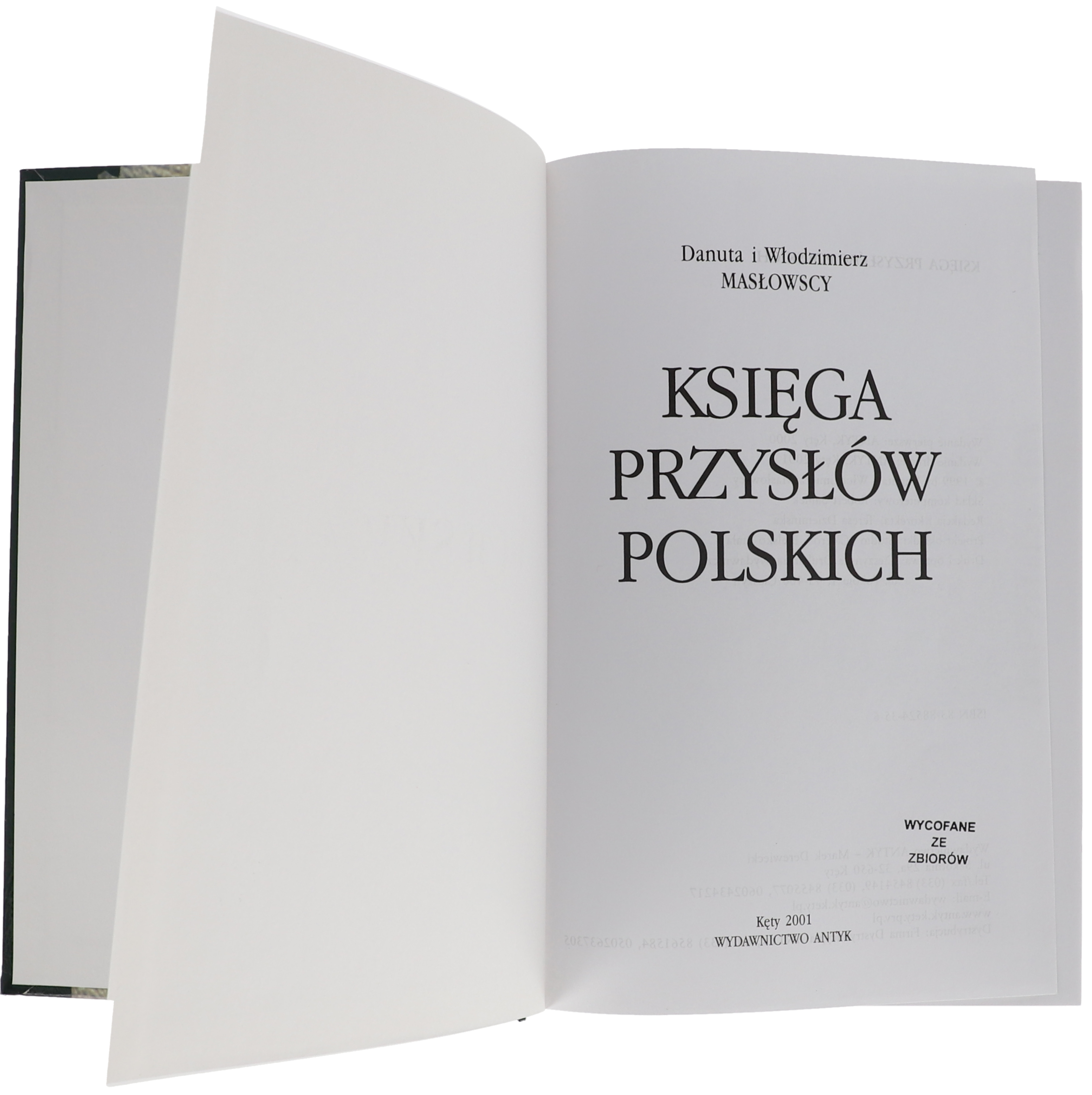 Danuta i Włodzimierz Masłowscy Księga Przysłów Polskich 2000
