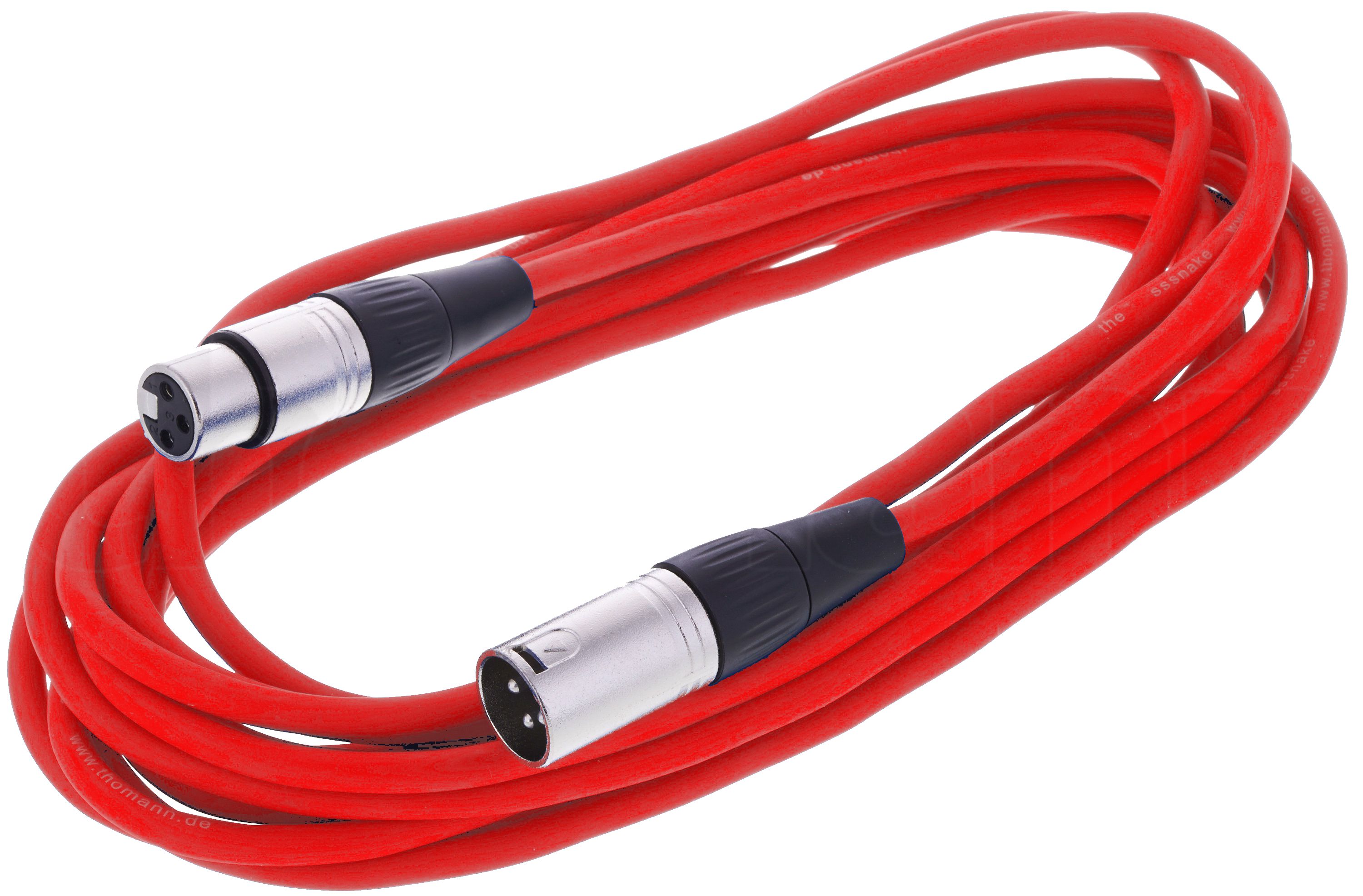 Kabel przewód mikrofonowy XLR XLR 6 m 0,22 mm AWG 24 czerwony