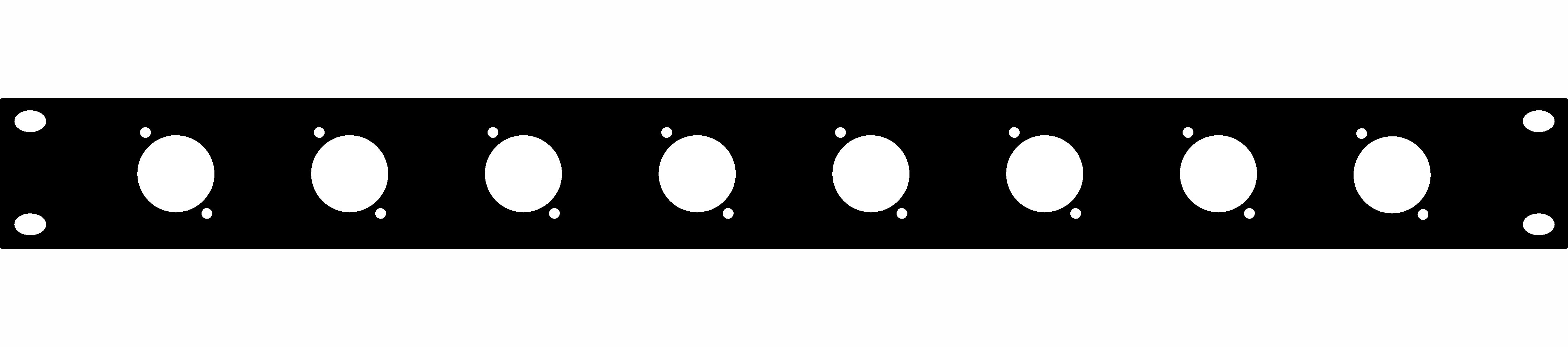 Panel maskujący zaślepka 8 gniazd XLR Rack 19" 1U stal Thon 8XLR