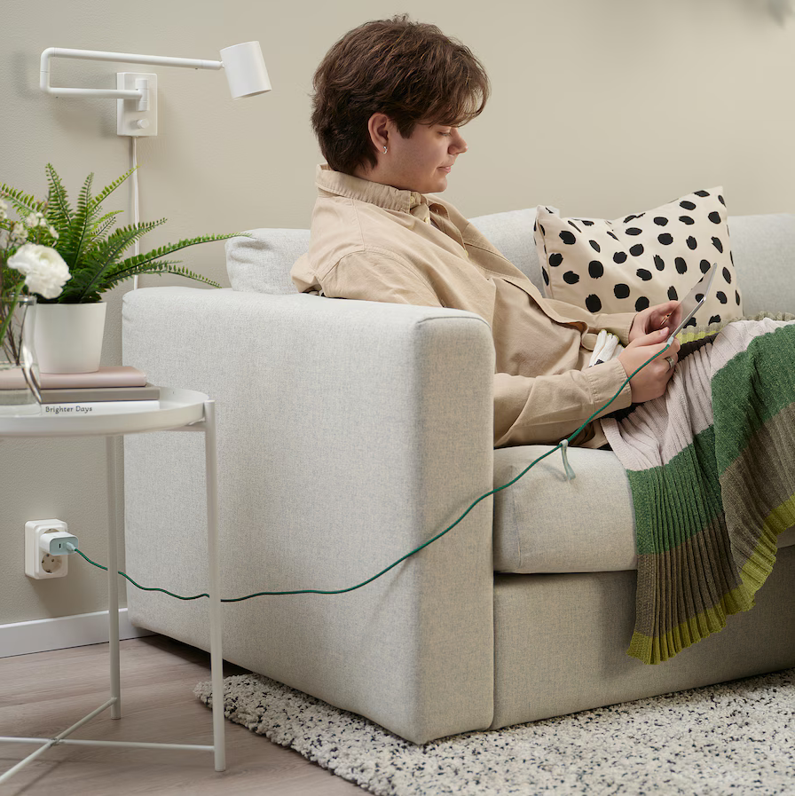 Kabel przewód USB-C Lightning MFi 3A 1,5m 480Mb/s szybki LILLHULT zielony