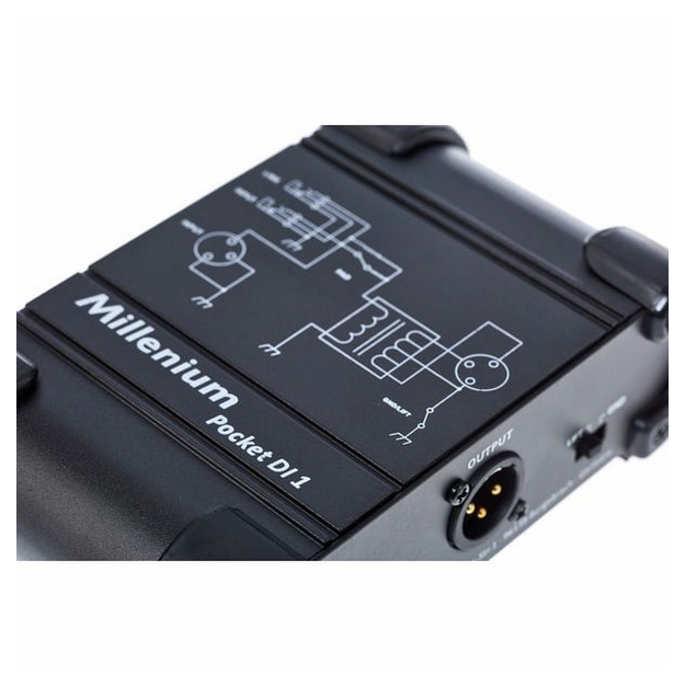 Pasywny DI Box Millenium Pocket DI 1 z PAD i Ground-Lift wejścia XLR/Jack