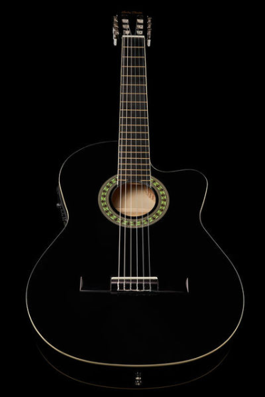 Gitara elektroklasyczna klasyczna 4/4 Czarna Harley Benton CG200CE-BK