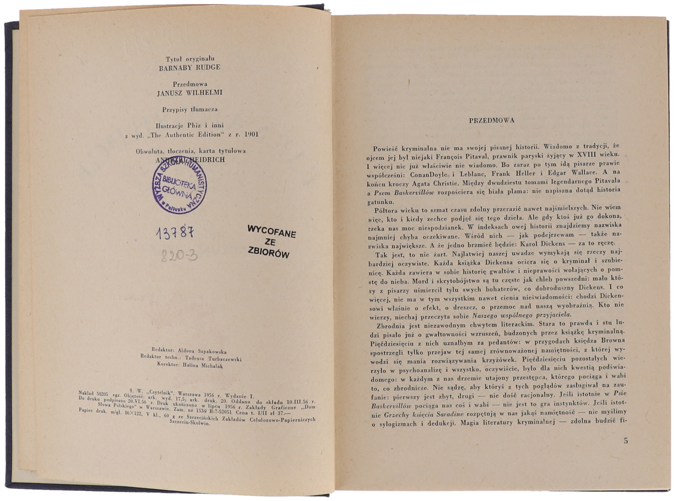 Karol Dickens Barnaba Rudge. Opowieść o rozruchach z roku 1780, 1956