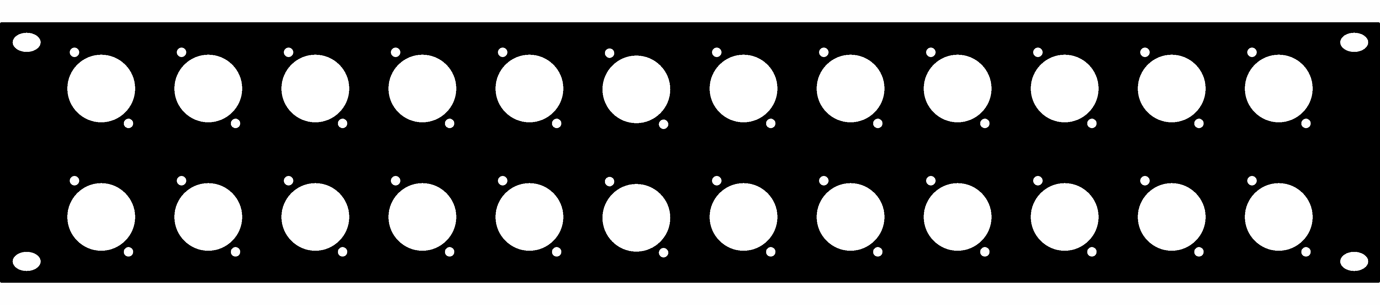 Panel maskujący zaślepka 24 gniazd XLR Rack 19 2U stal Adam Hall 872214