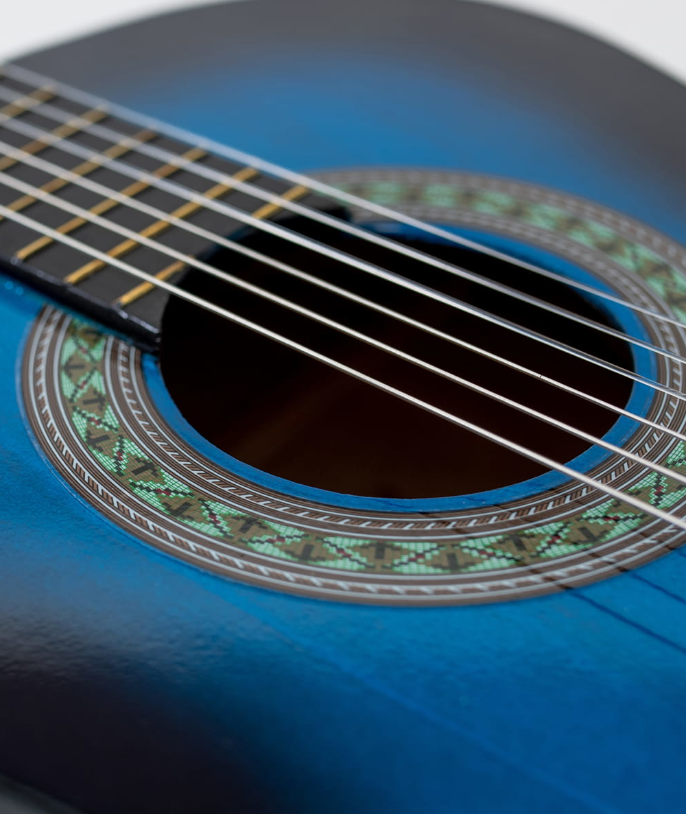 Gitara klasyczna Castelo 4/4 Vintage Niebieska od 12 lat dzieci i dorosłych