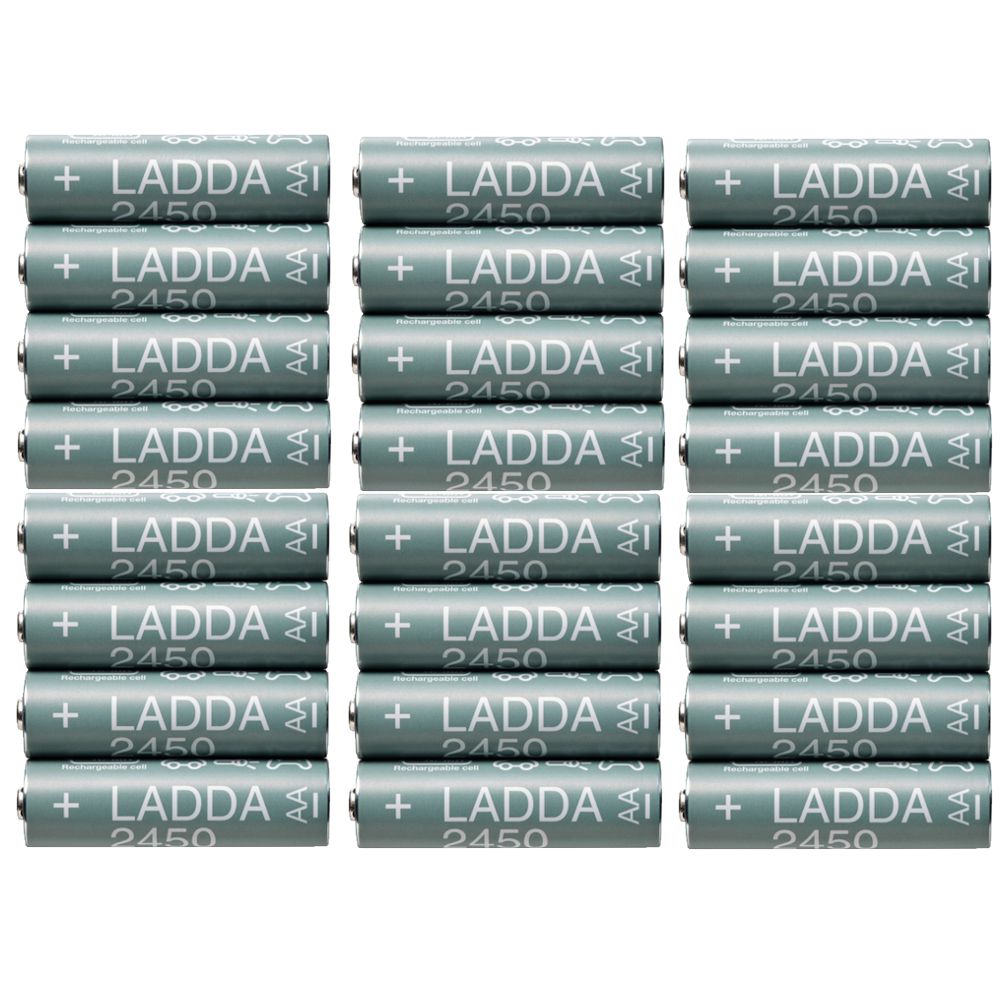 Grube paluszki akumulatorki baterie IKEA LADDA AA R6 2450mAH 24 szt.