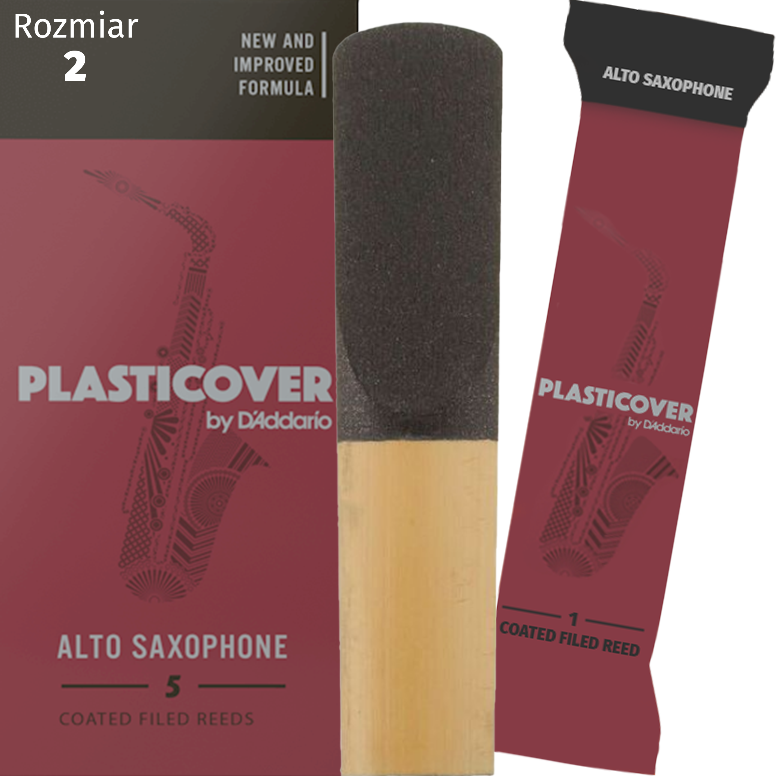 Stroik saksofon altowy 2,0 RICO Plasticover Czarny